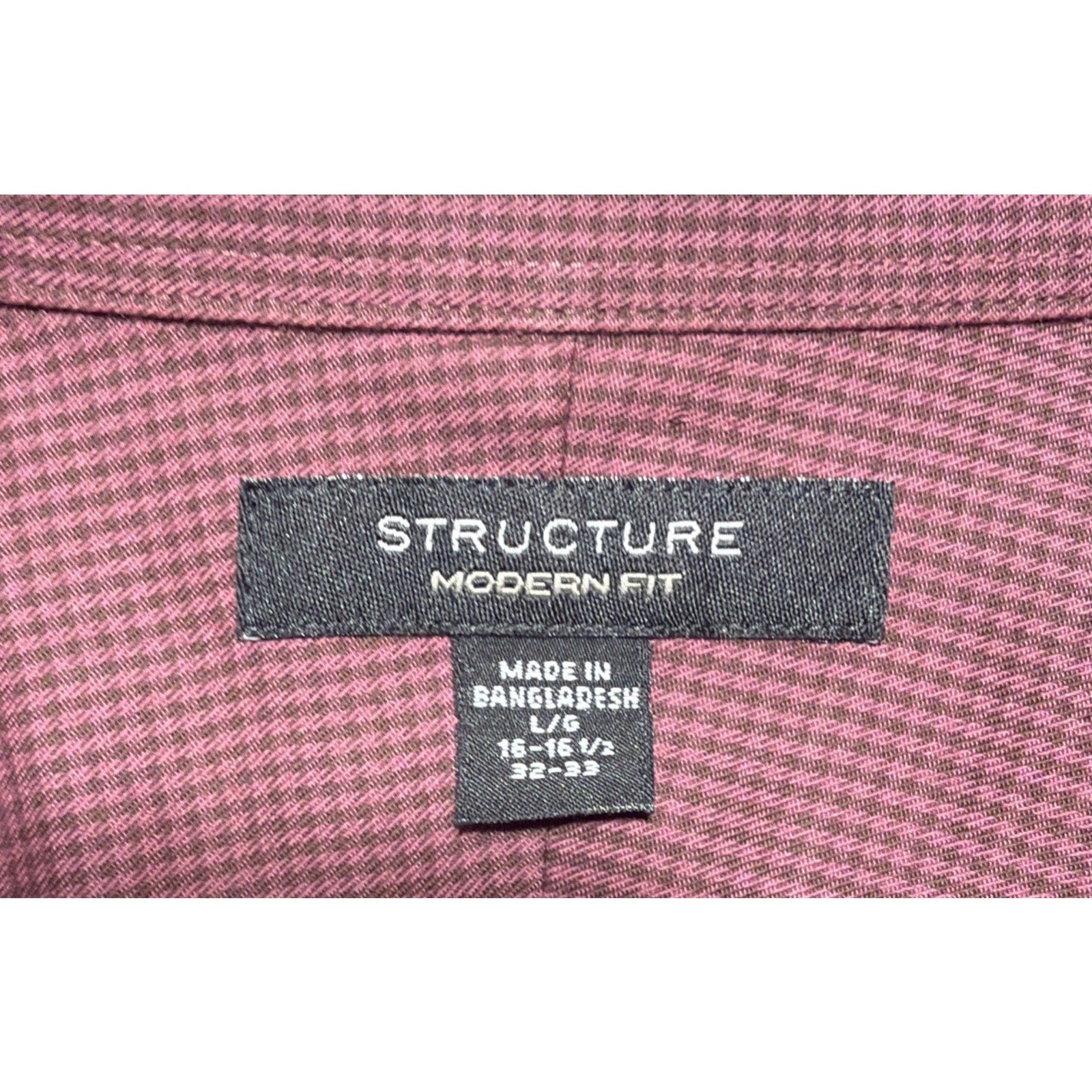 VTG Y2K Structure Gingham Dress Shirt | Mens L Collared Button Up