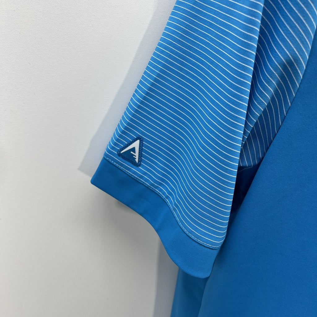 NFL Carolina Panthers Antigua Men's 3 Button Blue Polo Shirt S/S Medium