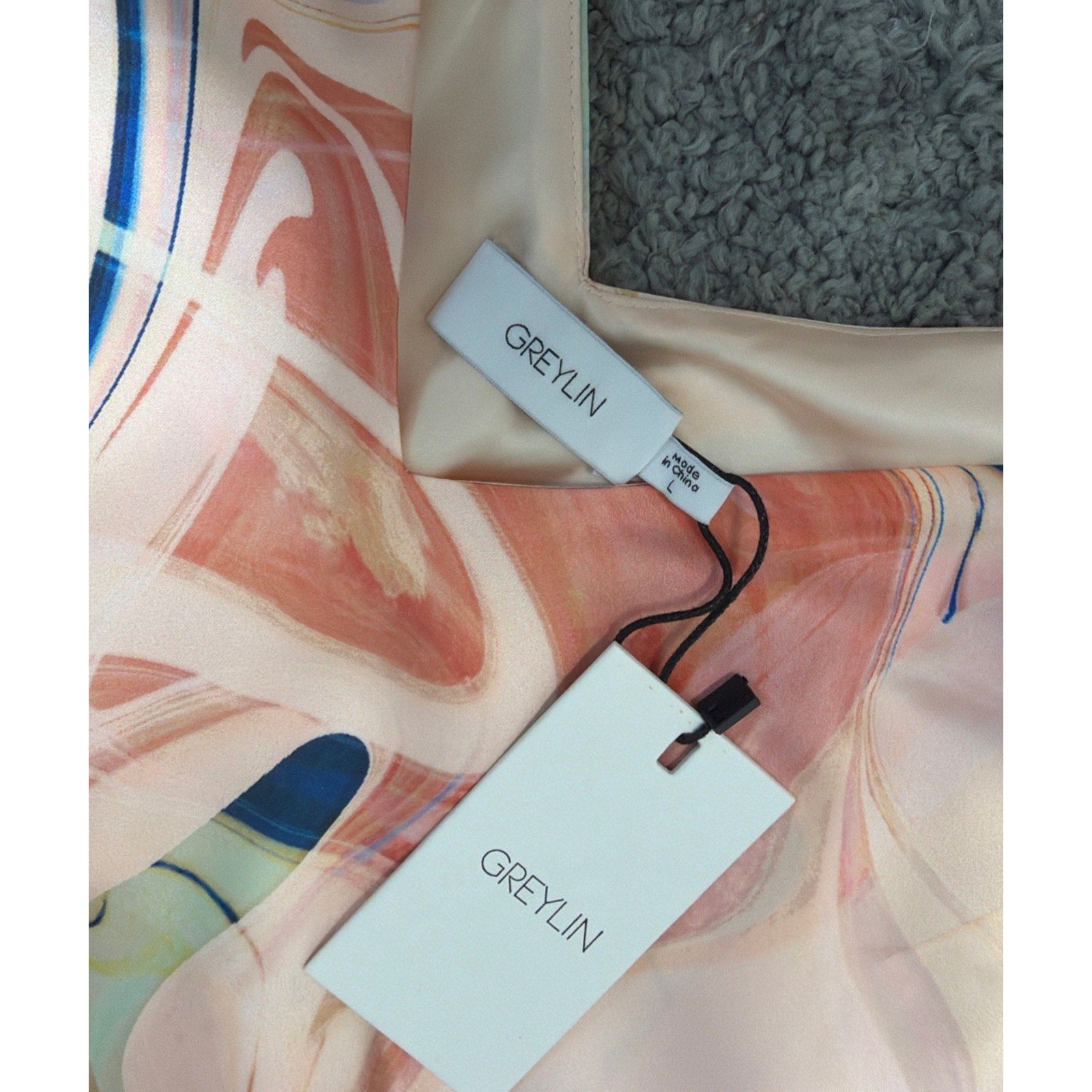 Greylin Angelique Watercolor Flowy Flare Slip Dress Size Large New With tags