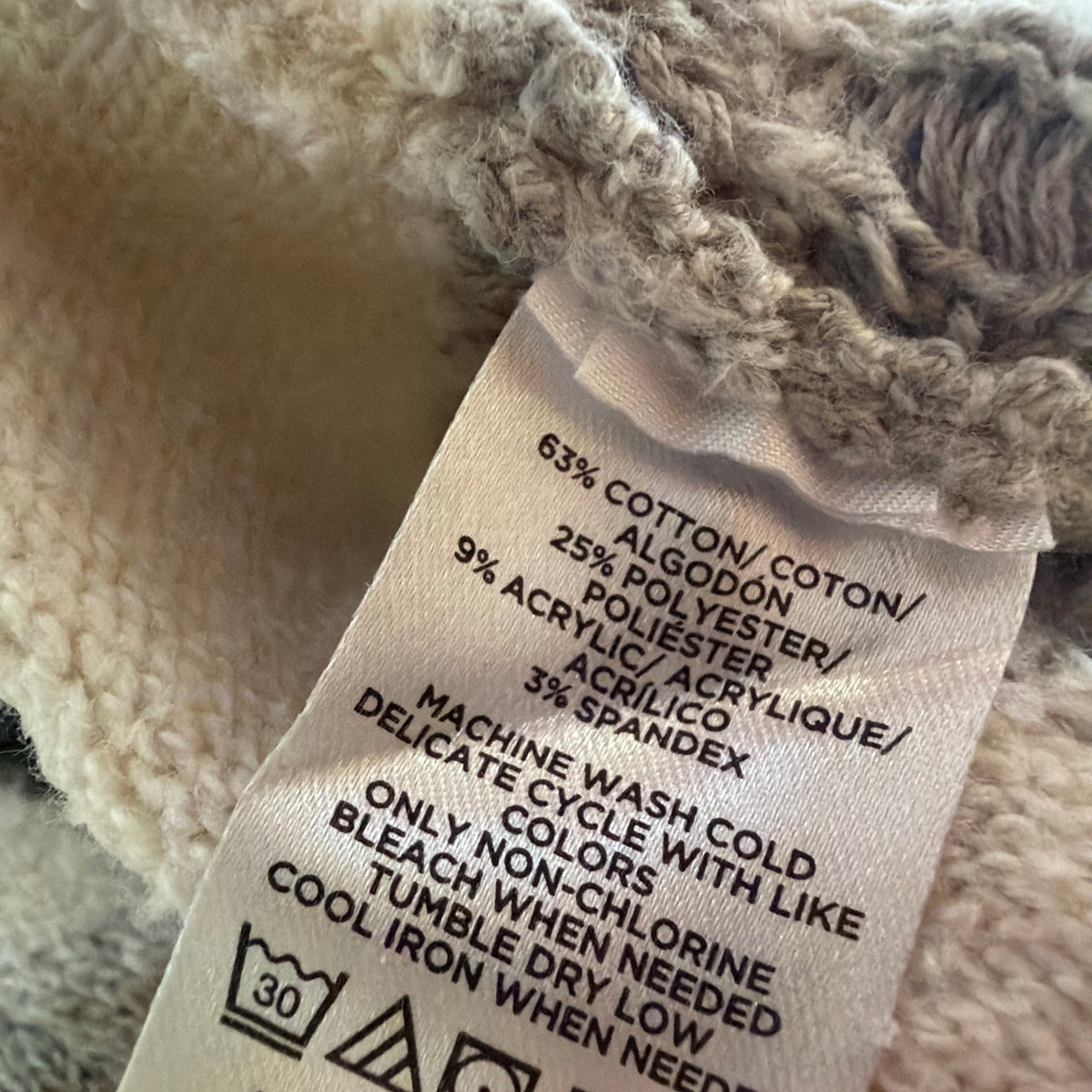 LOFT Fair Isle Knit Super Soft Sweater Blue Cream Sz.M Stretch