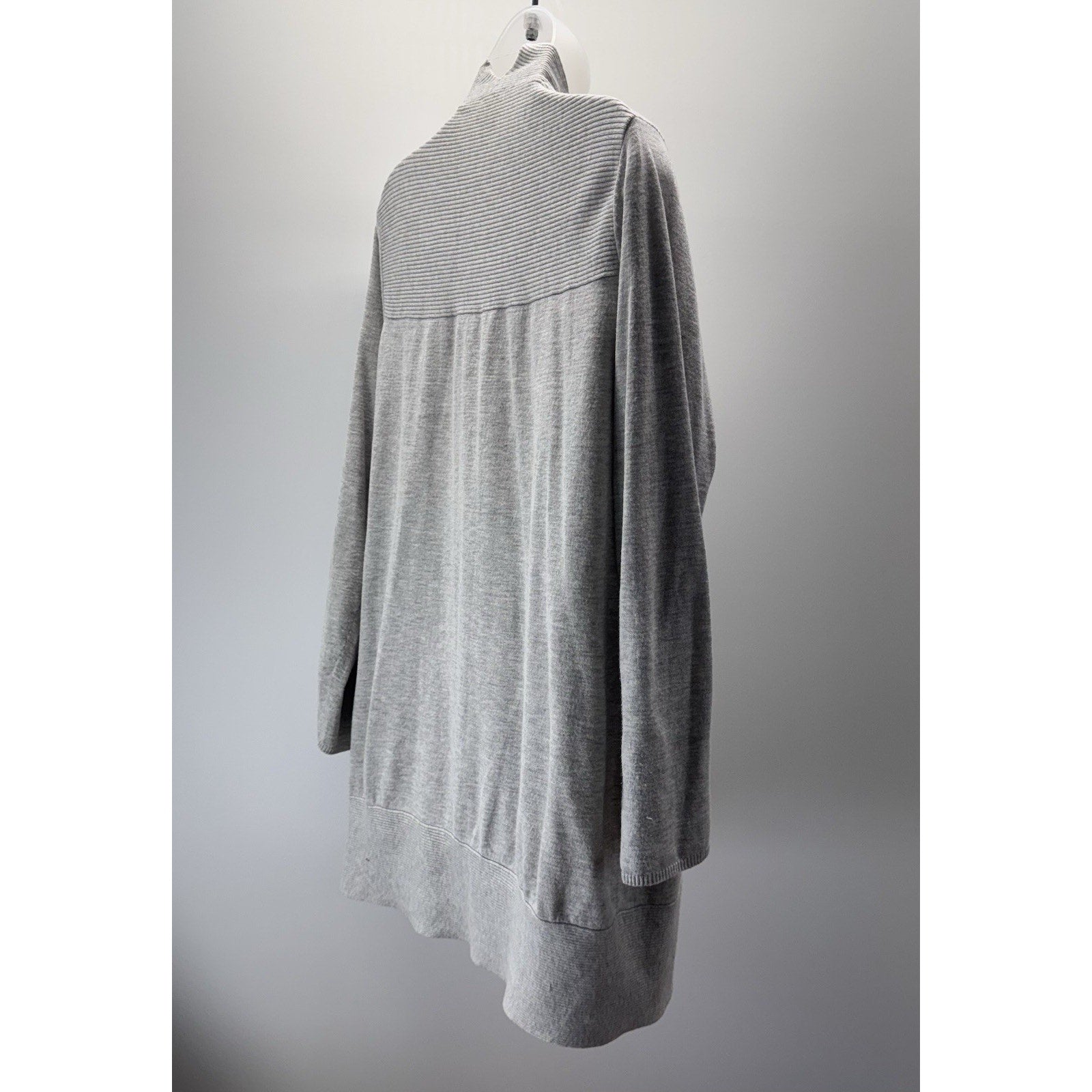 Chicos Sweater Gray Open Cardigan Casual Neutral Women’s Size 3/XL