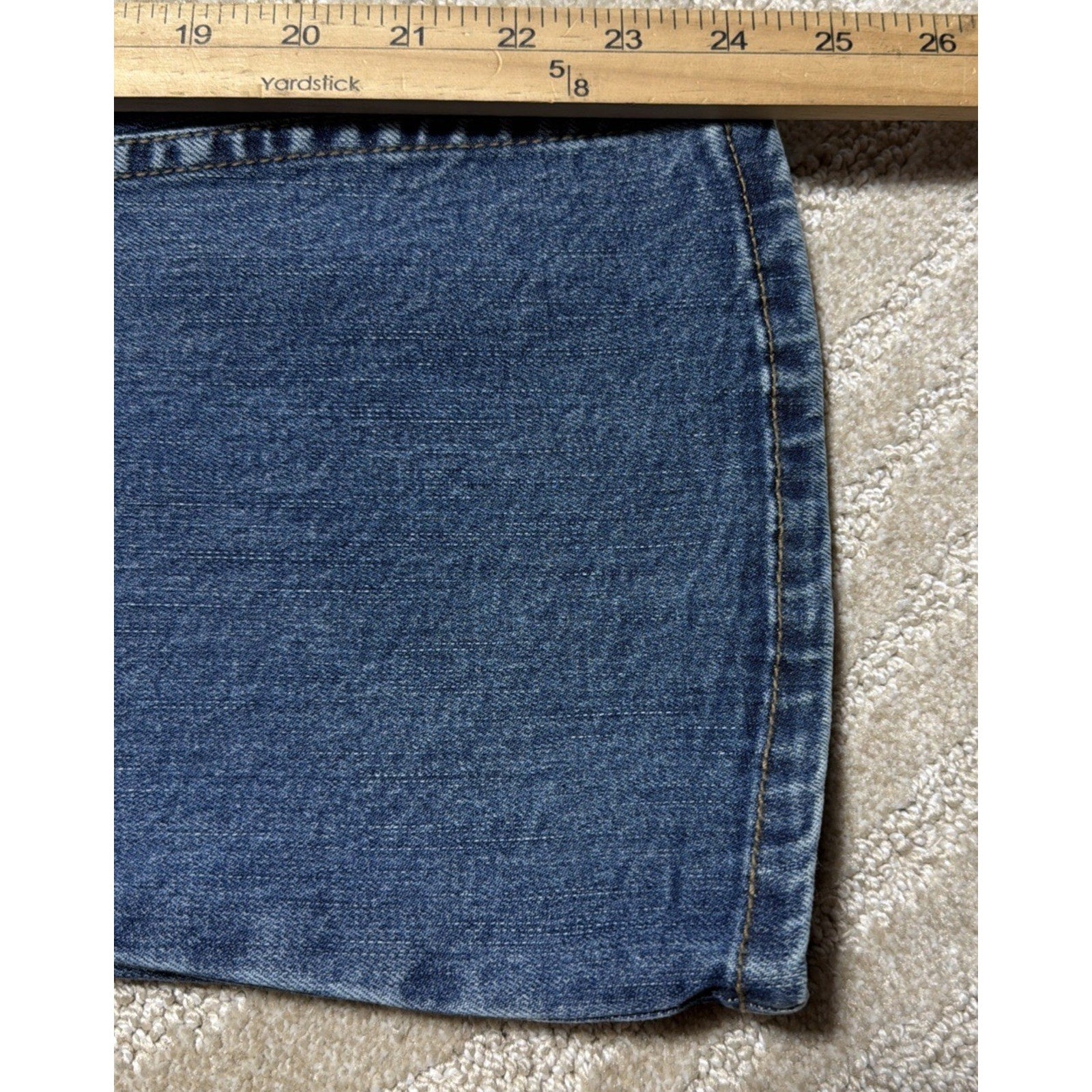 Free People Womens 24 Dark Blue Cropped Mid Rise Flare Jeans 26x24 Stretch