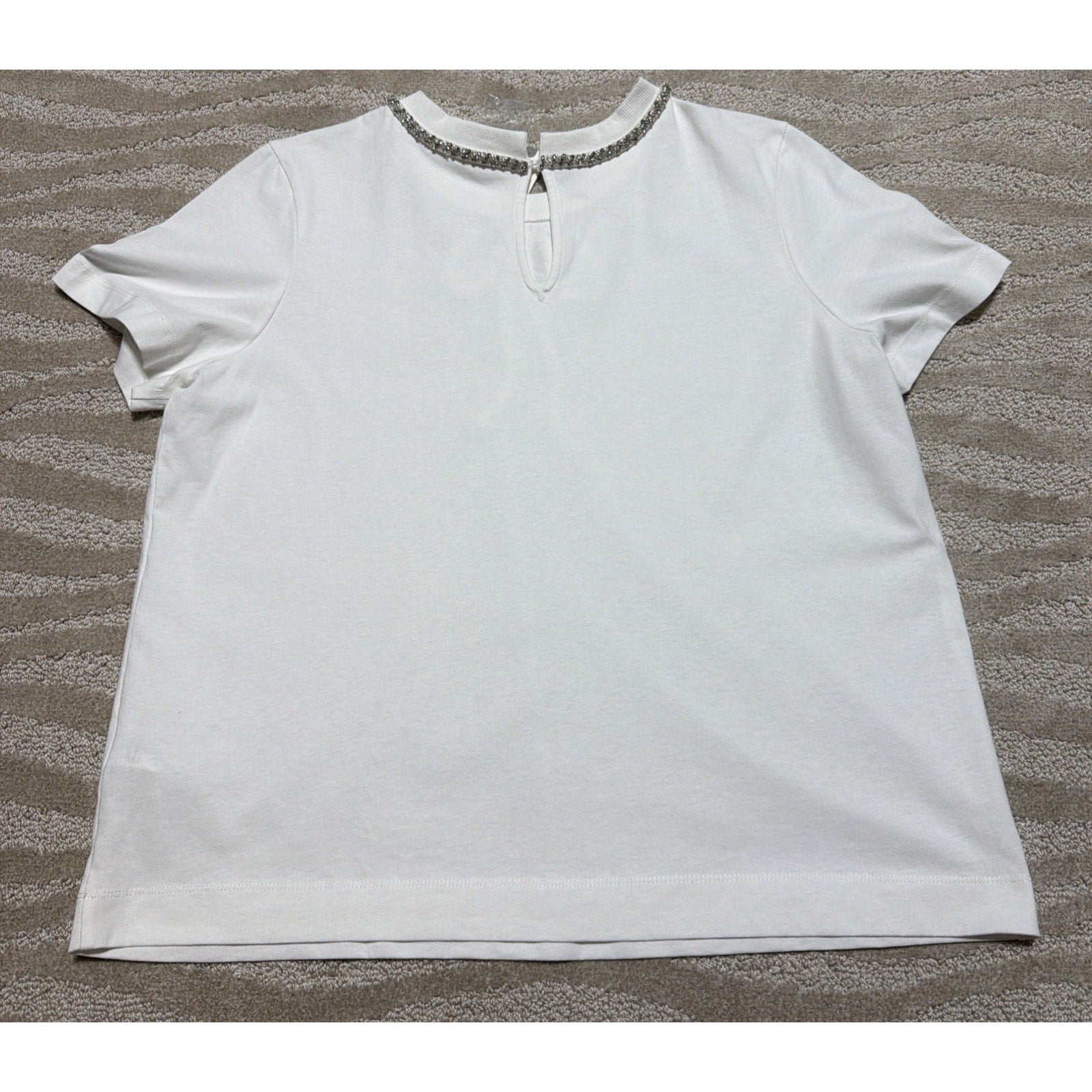 Anthropologie Maeve Embellished Bow Blouse M White Party Holiday Chic NWT