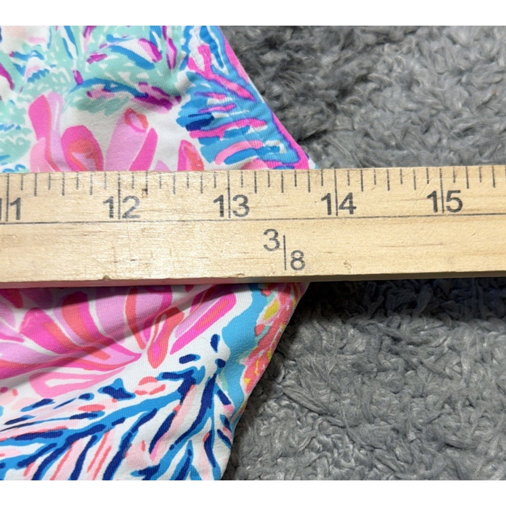 Lilly Pulitzer Tankini Top Womens 2 Pastel Coral Reef Print O Ring Swim Tank