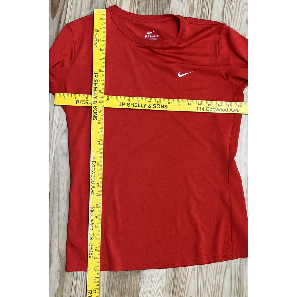Nike Women's Embroidered Logo Legend Long Sleeve Tee Orange Size M EUC