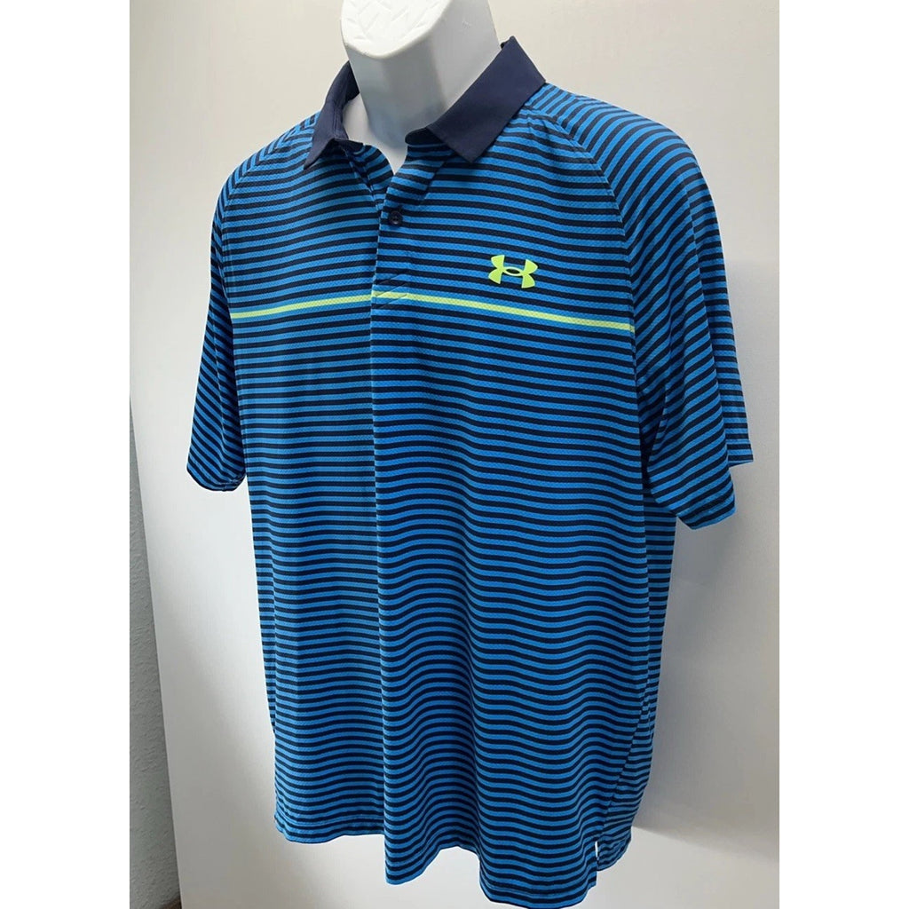 Under Armour Men's UA Iso-Chill Striped Polo Large