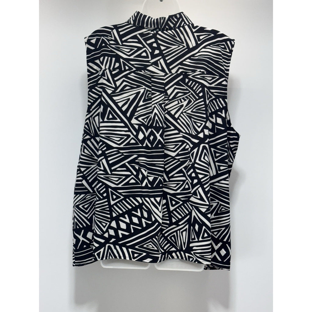 Calvin Klein Black Tan Sleeveless V Neck Top Women’s Plus Size 3X