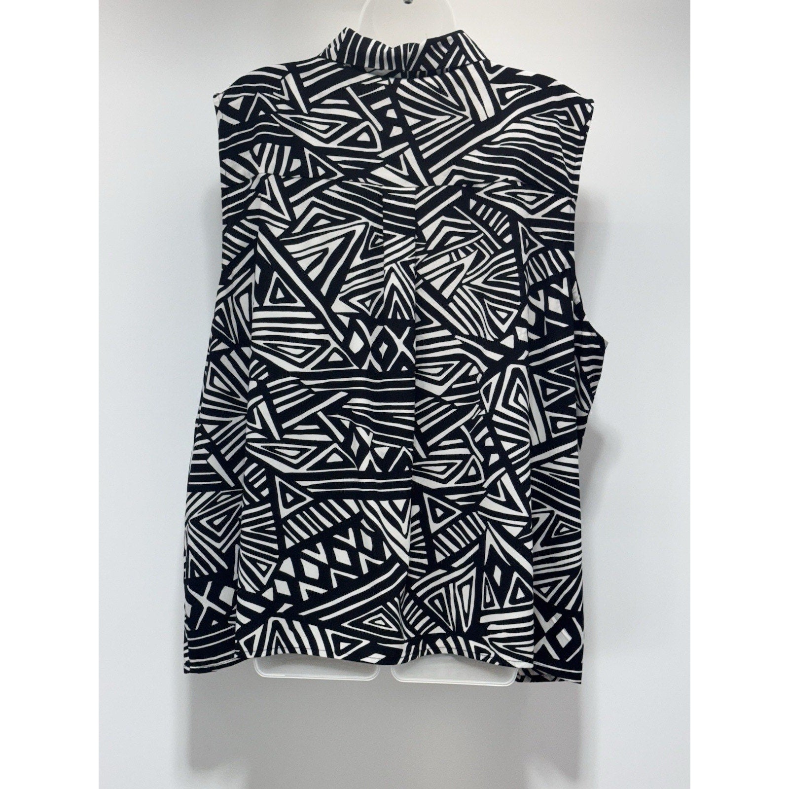 Calvin Klein Black Tan Sleeveless V Neck Top Women’s Plus Size 3X