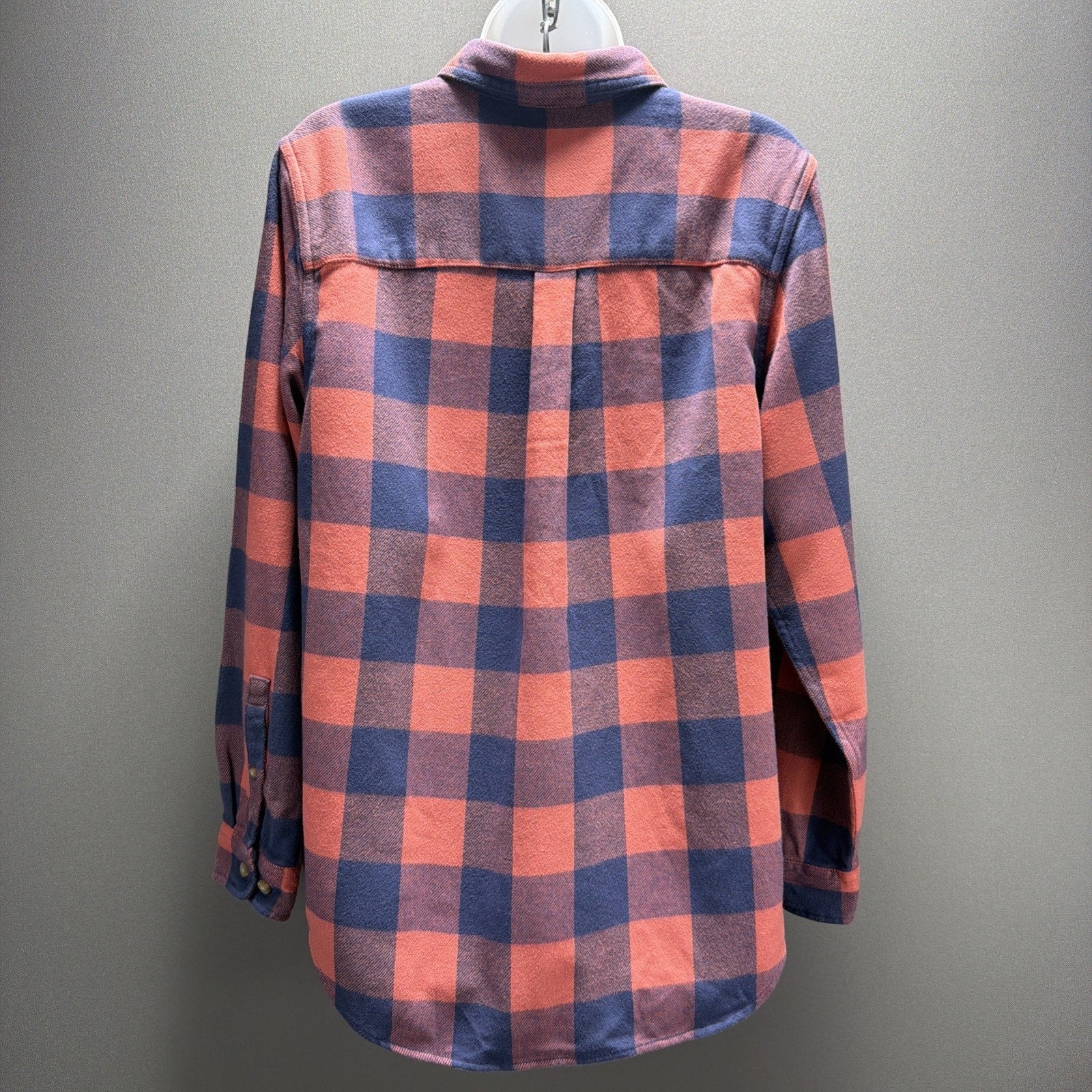 LL Bean Shirt Womens M Long Sleeve Button Down Organic Flannel Tunic NWT
