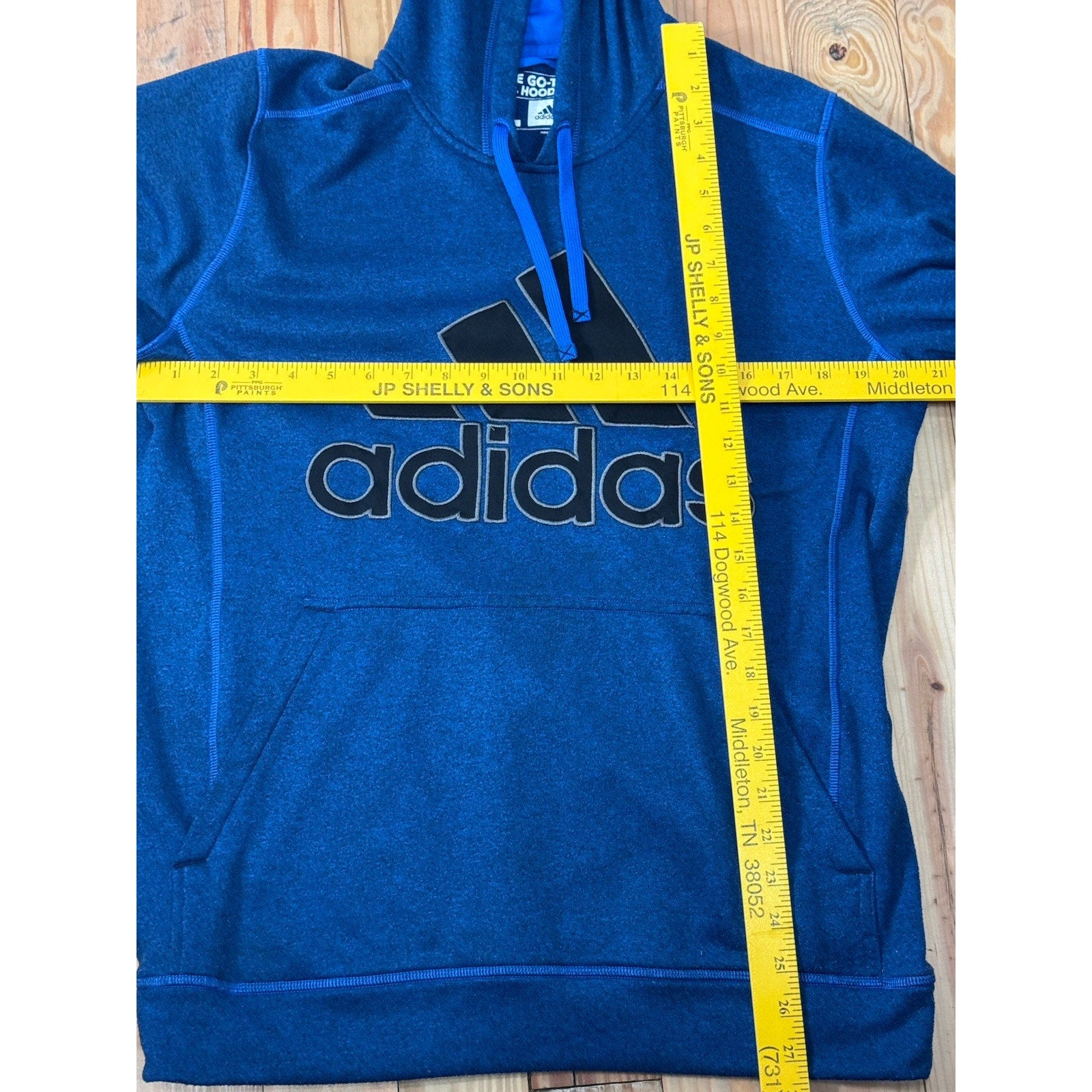 Adidas Men’s The Go-To Hoodie Climawarm Pullover Sweatshirt Blue Size Large