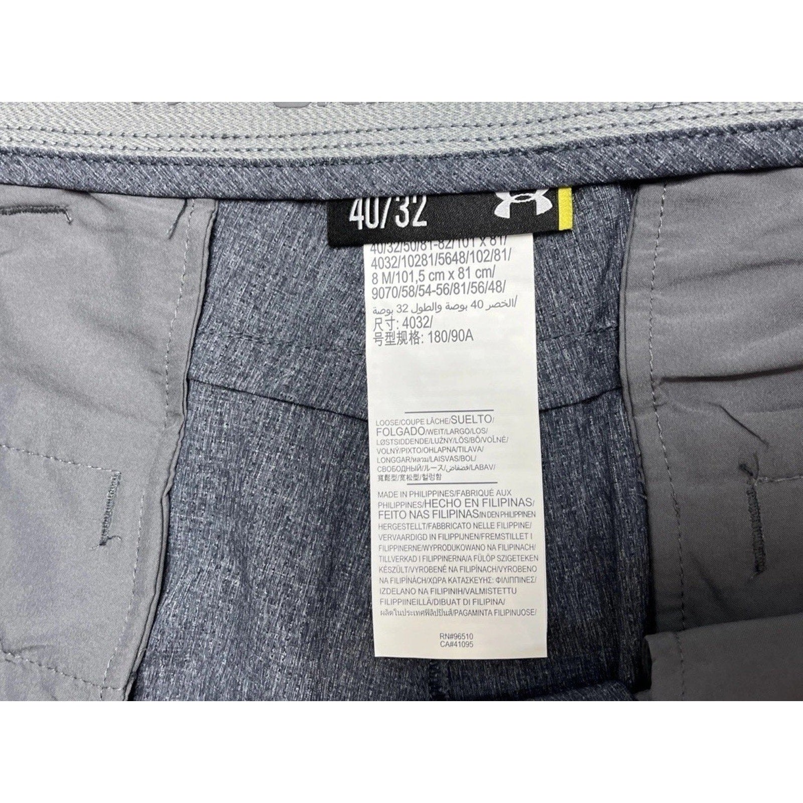 NWT Under Armour Straight Droit Recto Golf Pants Men's Gray Chino 40x32