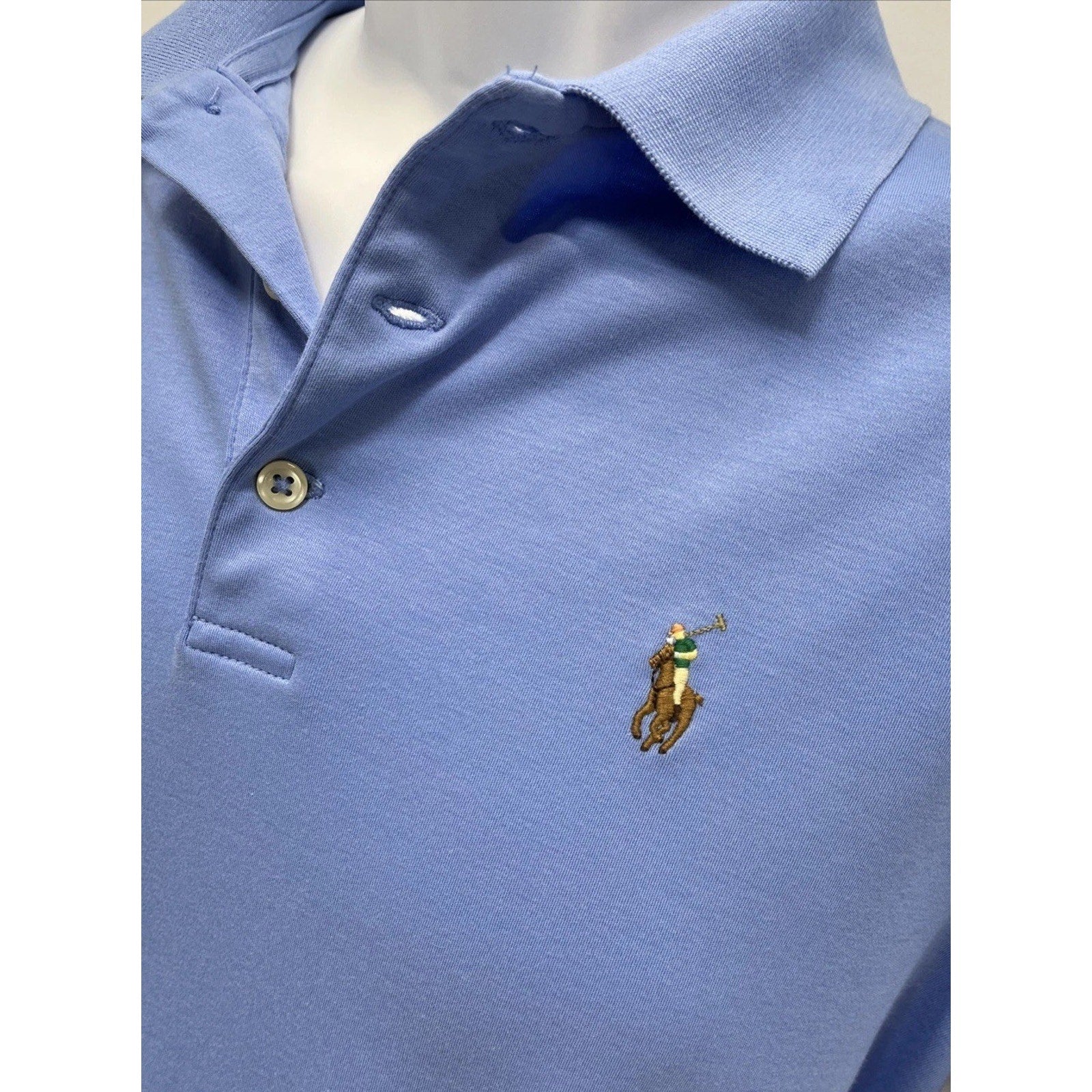 Polo Ralph Lauren Men's Blue Classic-Fit Soft Short-Sleeve Pony Logo Shirt S