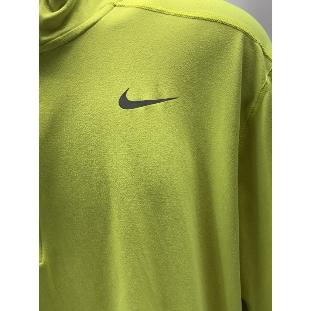 Nike Running 1/4 Zip Jacket Sweatshirt Dri Fit Neon Athletic Mens Sz XL Stains