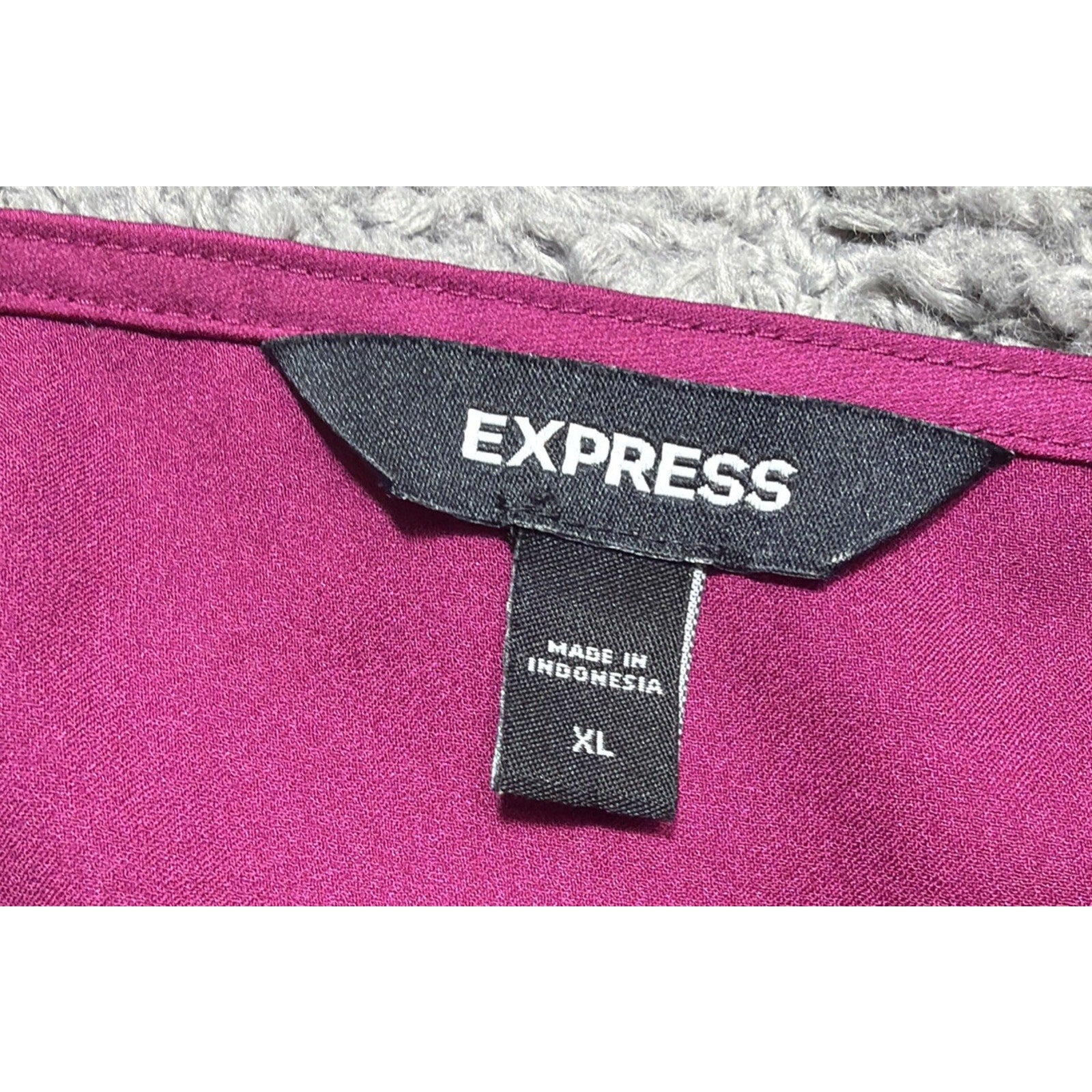Express Satin Pleated Faux Wrap Cami Thong Bodysuit XL
