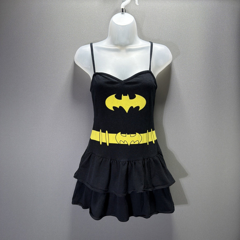 Vintage Batman DC COMICS BAT WOMAN Black & Yellow Cosplay Dress Women's Size M