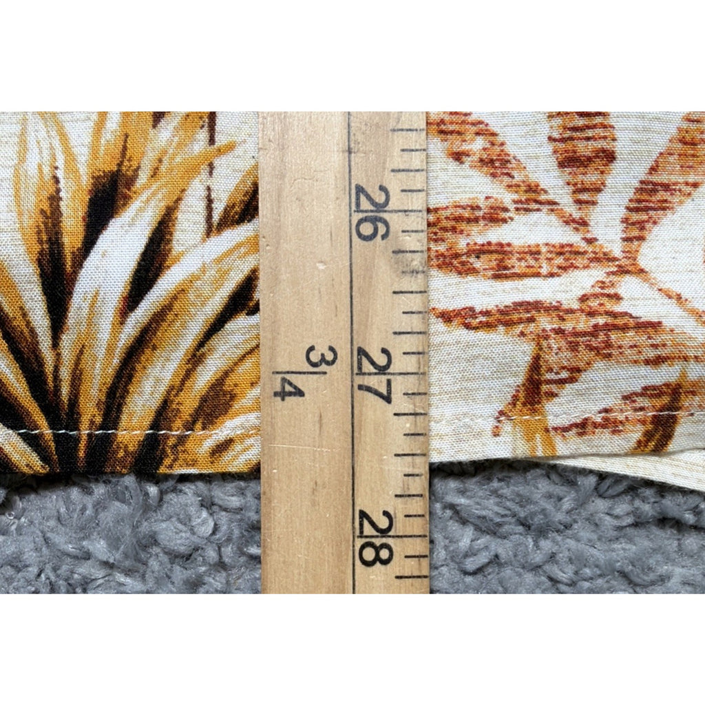 Pineapple Natural Issue Silky Touch Shirt Men L Tan & Brown 100% Rayon Coastal
