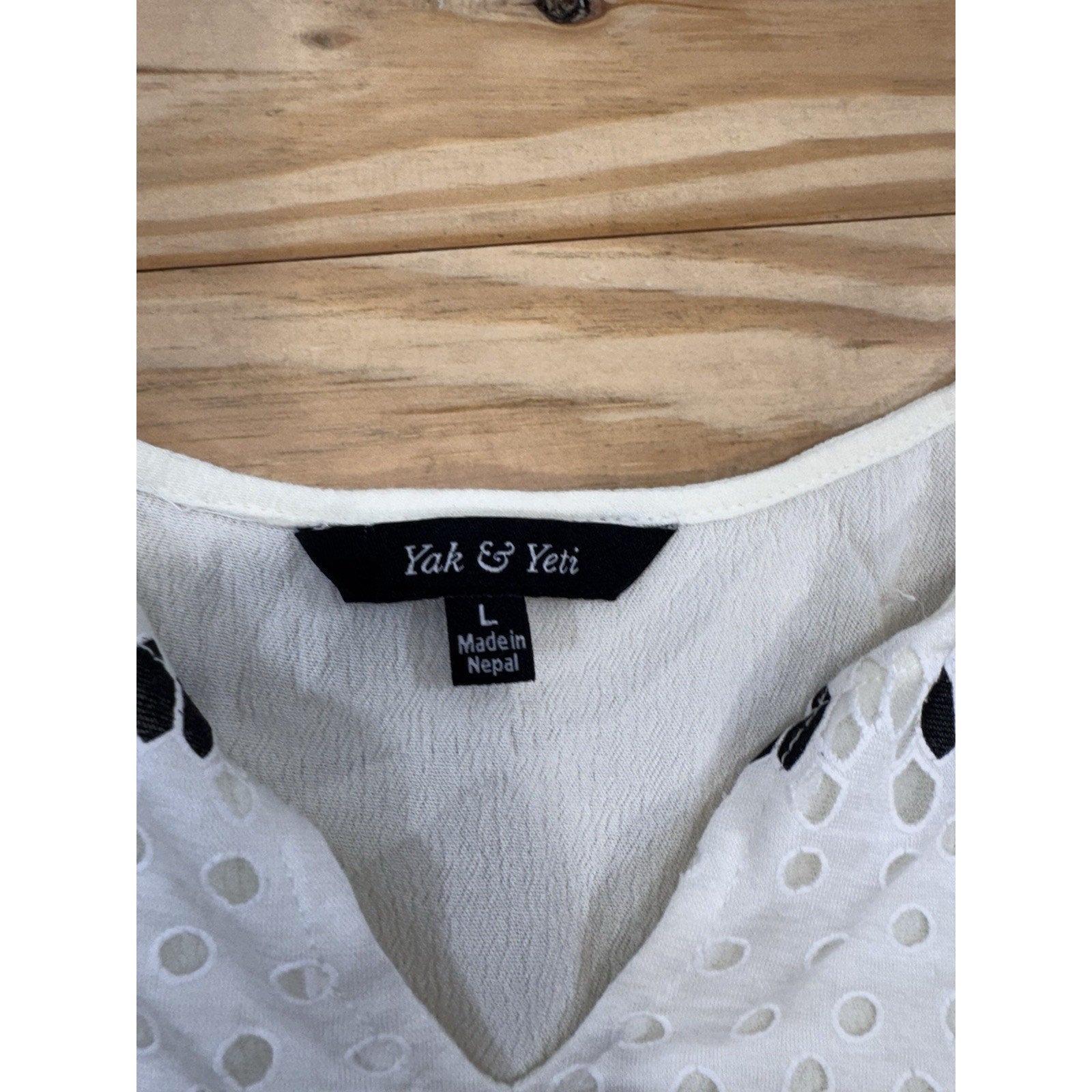 Yak & Yeti Ivory Lined Boho Short Dress V Neck Tasseled Women’s Size Large