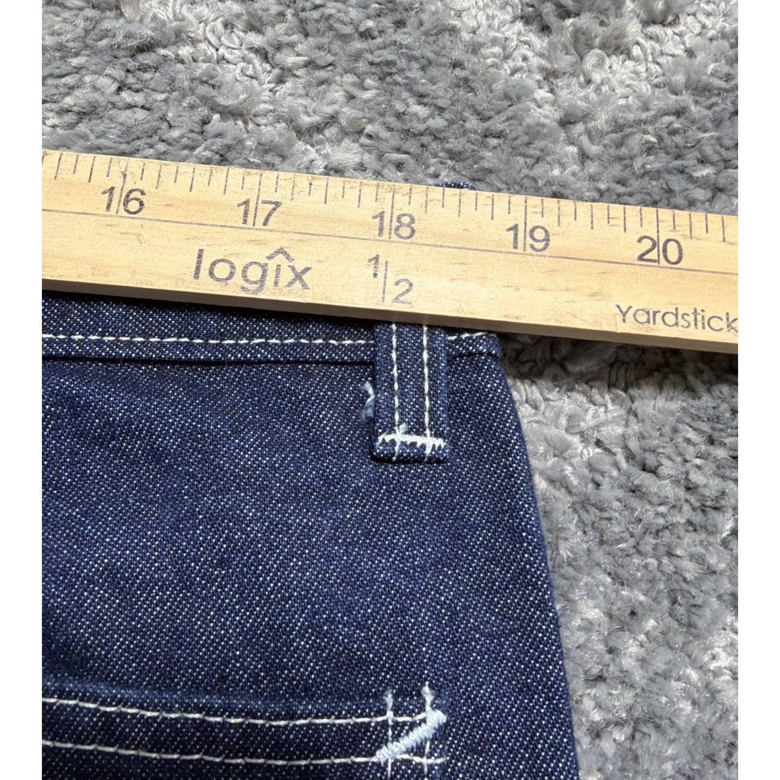 VTG 80s DEADSTOCK ROEBUCKS CARPENTER JEANS 40x30 BLUE DENIM DARK TRIPLE STITCH