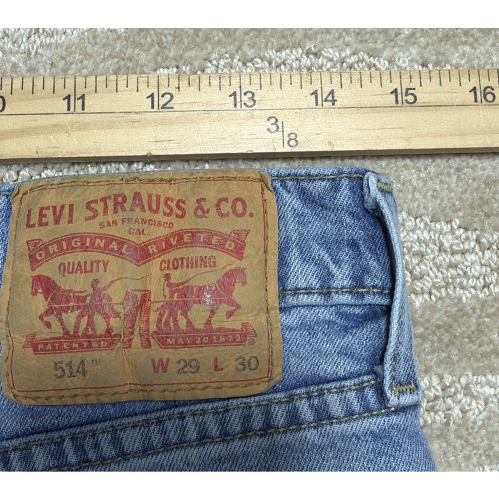 Levis 514 Jeans Men 29x30 Straight Fit Denim Stone Wash Slim Fit Stretch