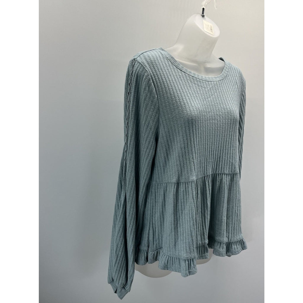 Eyeshadow Large women's ribbed knit long sleeve w/side cutout pattern new NWT