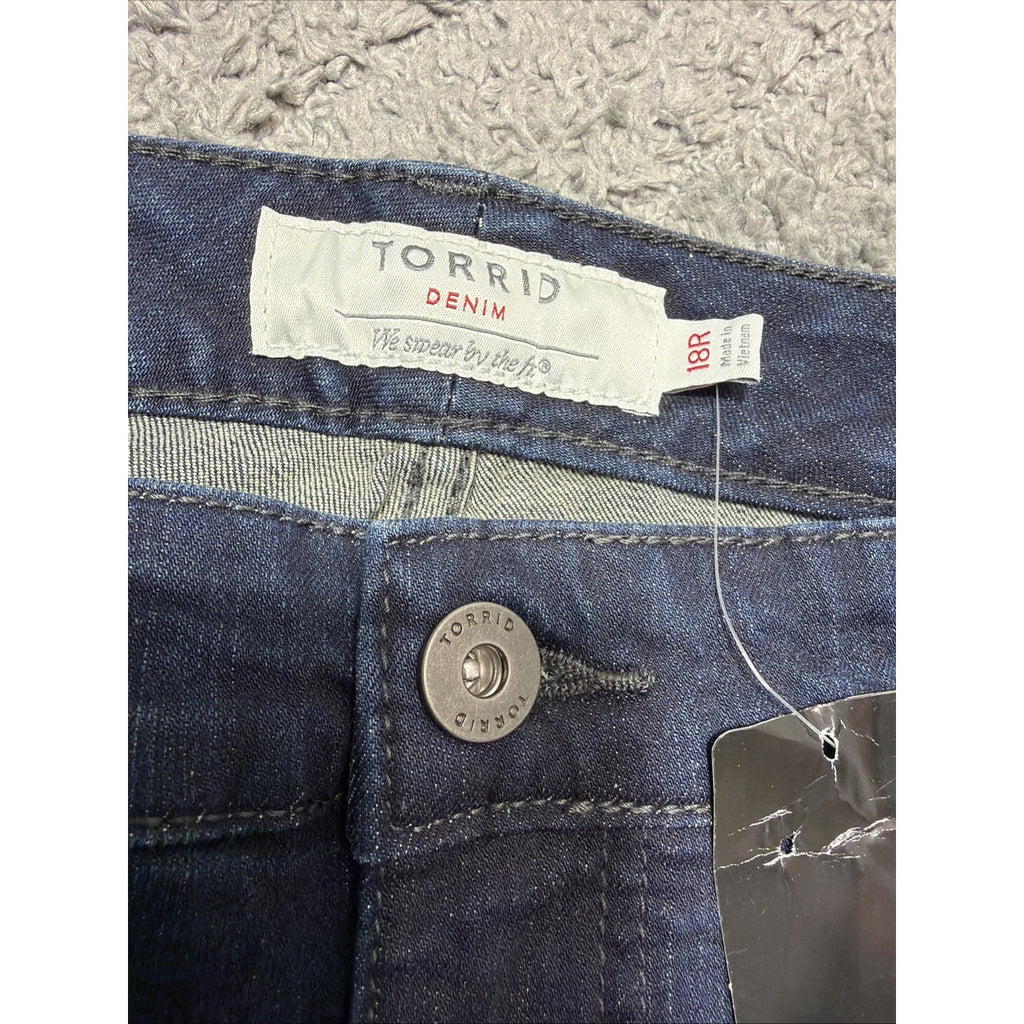 New Torrid Boyfriend Jeans Womens Plus 18 Stretch Dark Wash Mid Rise Denim Jeans