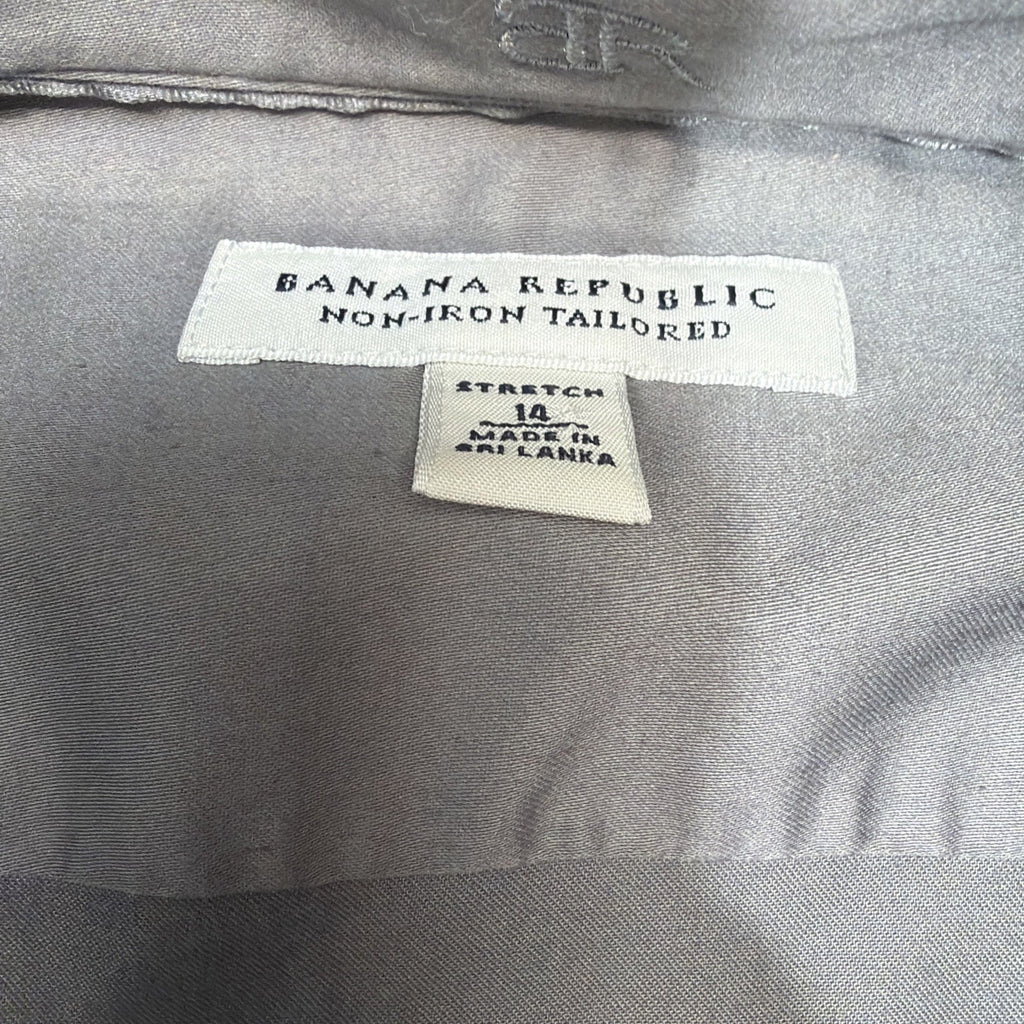 Banana Republic Tailored Fit Non Iron Small Gray Long Sleeve Dressed Shirt