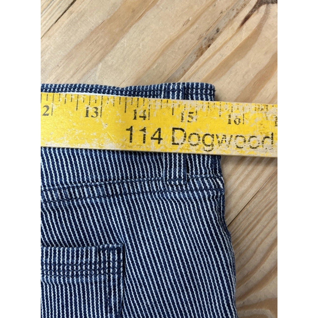 Levi's Denim Shorts Blue Conductor stripes 5 Pocket Zip Closure Roll Cuff 7/28
