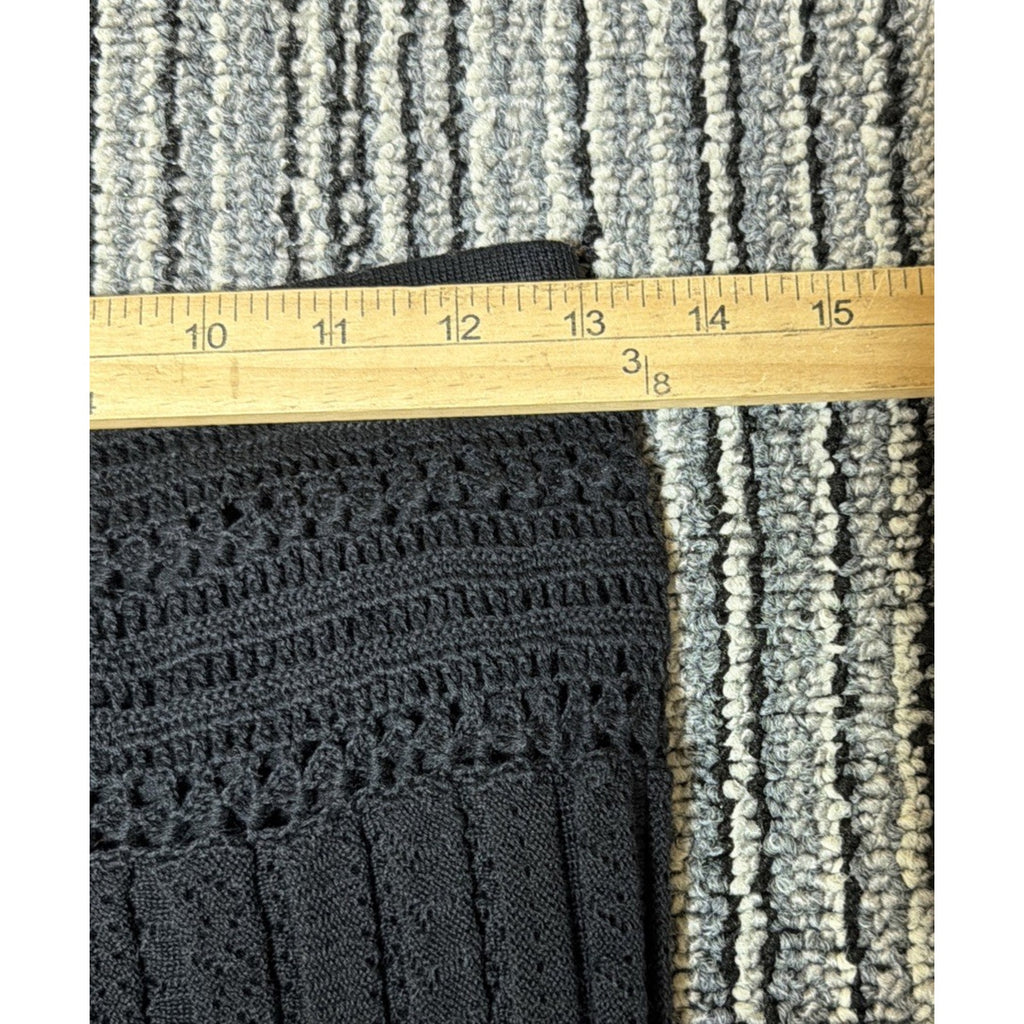 Cynthia Cynthia Steffe Skirt Womens XS Black Crochet Knit Scalloped Hem NWT