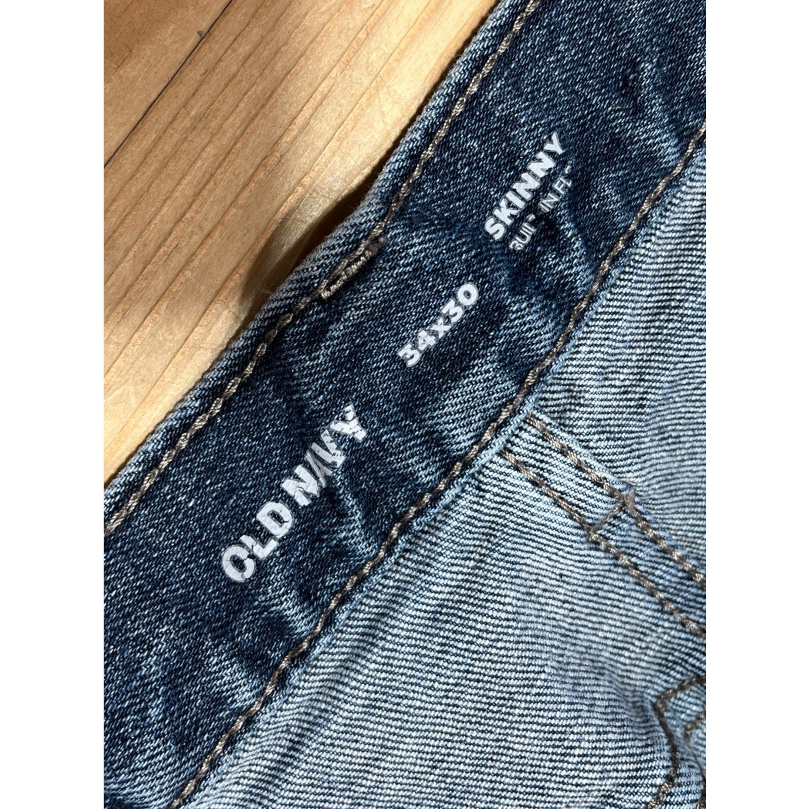Old Navy Jeans Men's Size 34 X 30 Distressed Dark Wash Skinny Fit