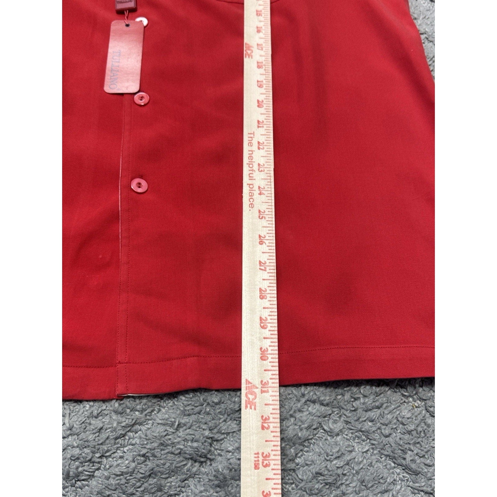 Tulliano Bay Set Men’s Large Red 100% Silk 2 Pc Shirt Pants Outfit NWT Camp