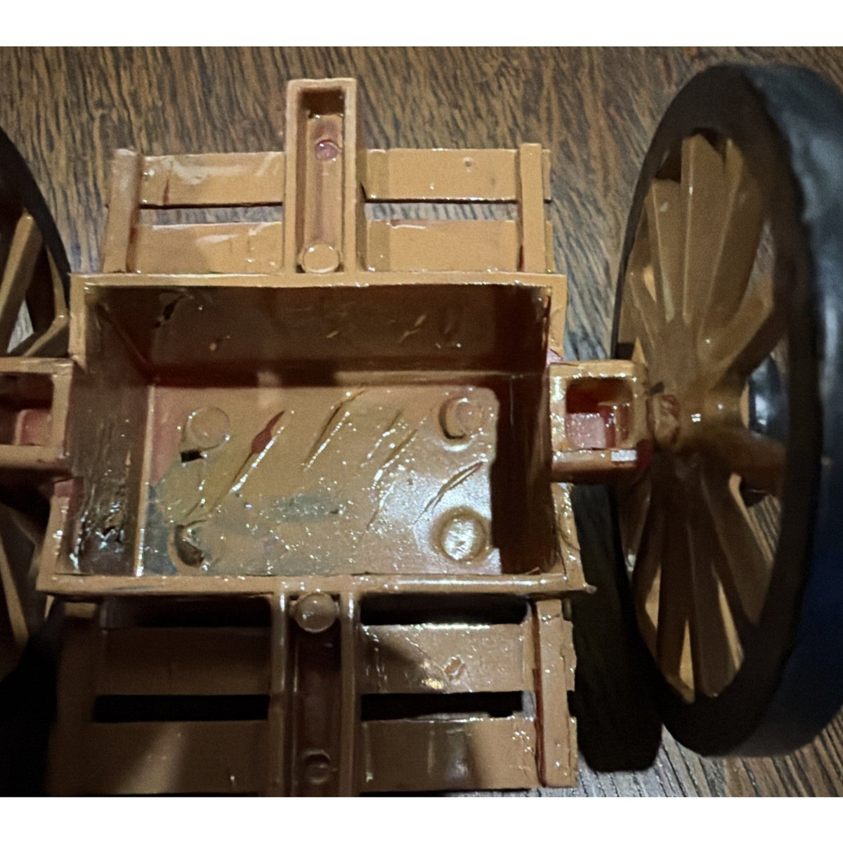 Miniature Artillery Limber Ammunition Wagon Metal Cannon Accessory Tan Black
