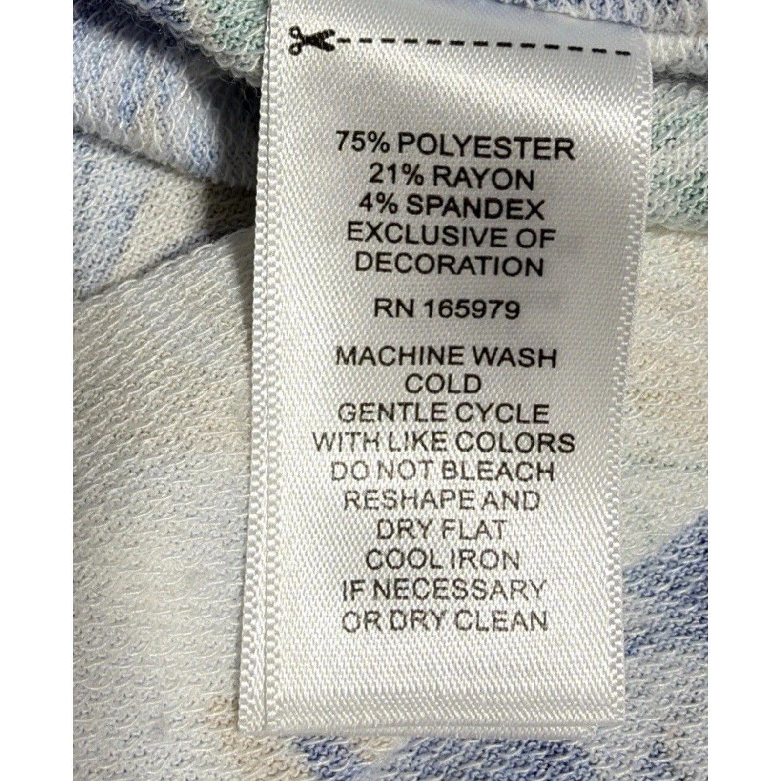 Cupio Women's Top Short Sleeve Slub Knit Blouse Blue White Floral Stretchy Small