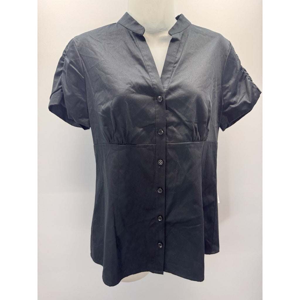 Apostrophe Woman Black gathered bust Shortsleeve Sears M