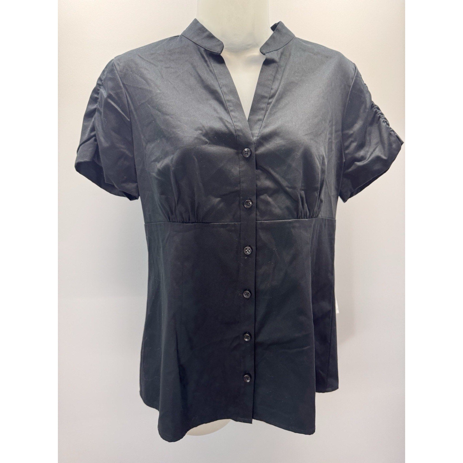 Apostrophe Woman Black gathered bust Shortsleeve Sears M