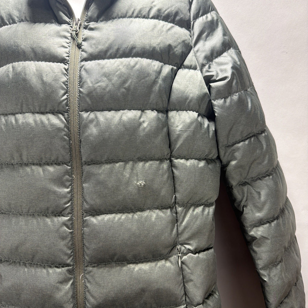 Eddie Bauer EB650 Women's Full Zip Down Puffer Jacket Green Size M Tall