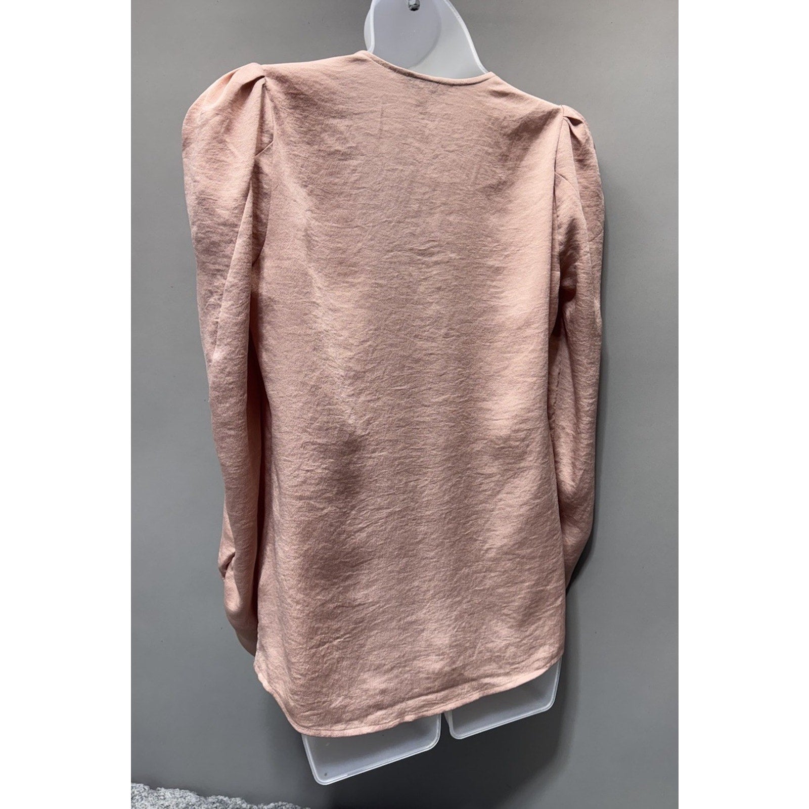 Express Oversized Boxy Puff 3/4 Sleeve V-Neck Pink Blouse Women’s Size Small