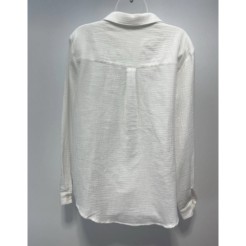 Franceseca’s Jun And Ivy White Button Up Long Sleeve Shirt Size Large NWT