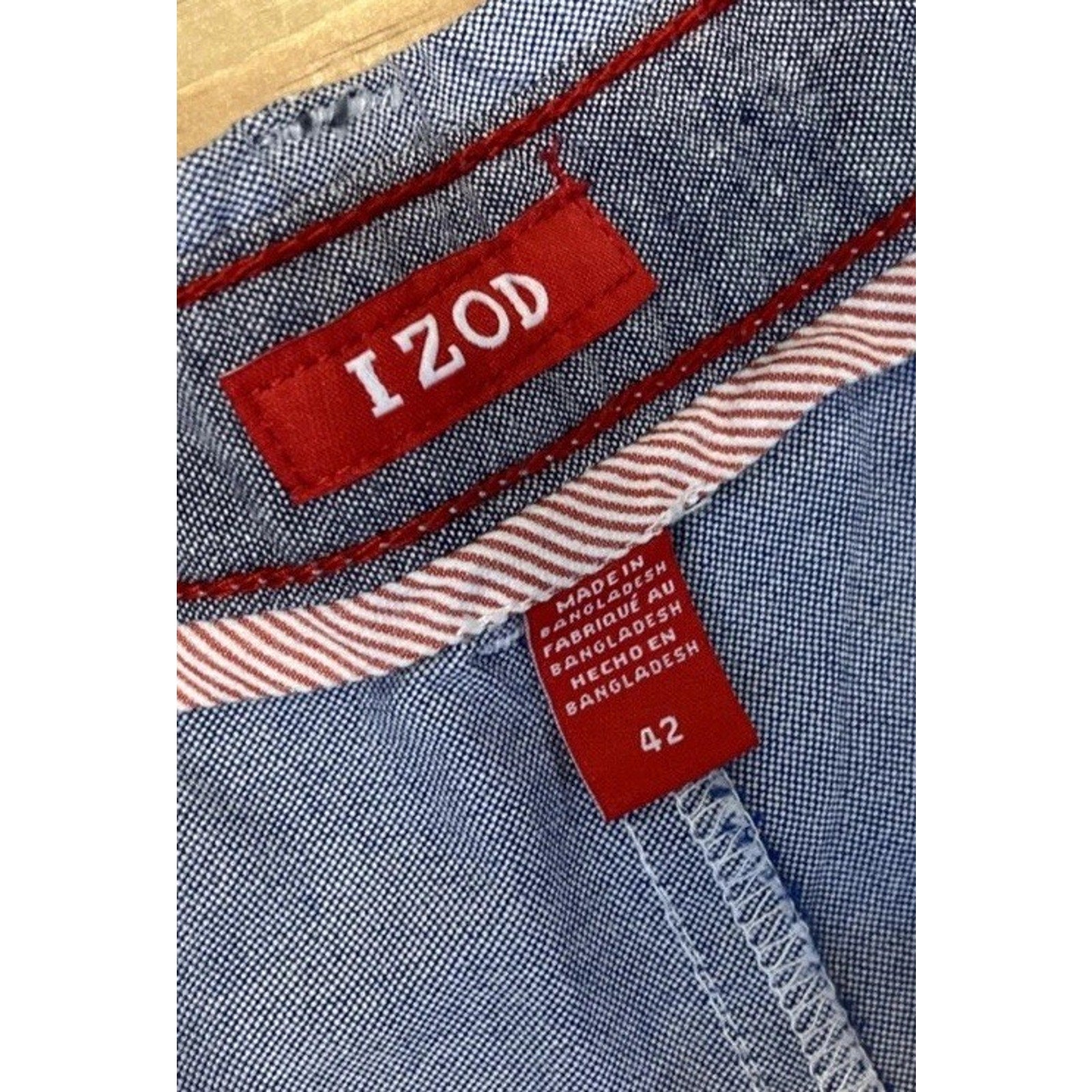 IZOD Flat Front Men's Shorts Size 42 Blue