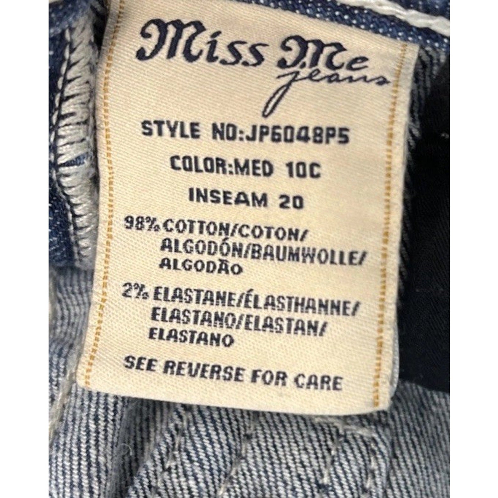 Miss Me Jeans Capri Women’s 26 Inseam 20" JP6048P5 Embellished Distressed