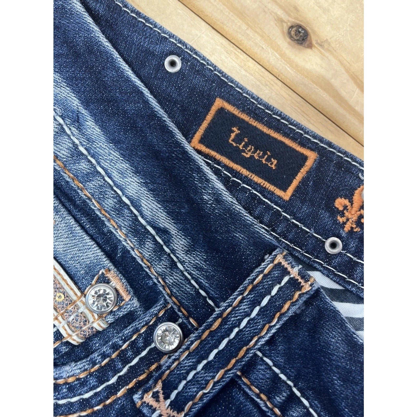 Rock Revival Ligeia Easy Crop Denim Jeans Size 32