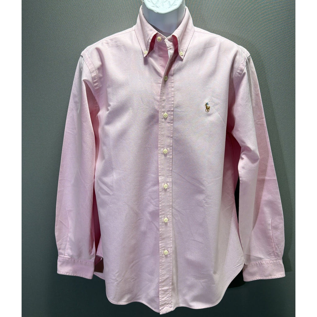 Ralph Lauren Classic Fit Oxford Shirt Mens M Pink Button Up Long Sleeve