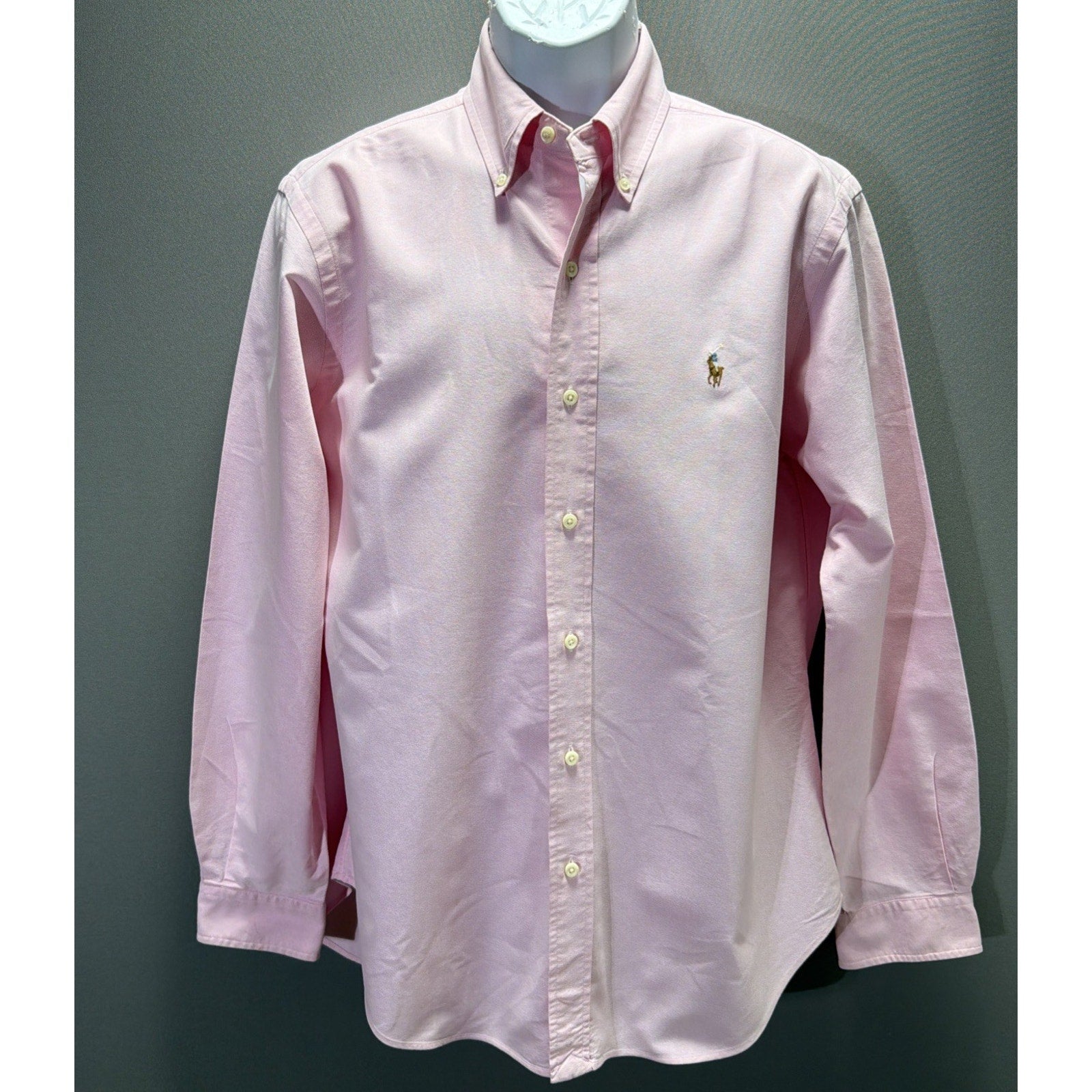 Ralph Lauren Classic Fit Oxford Shirt Mens M Pink Button Up Long Sleeve