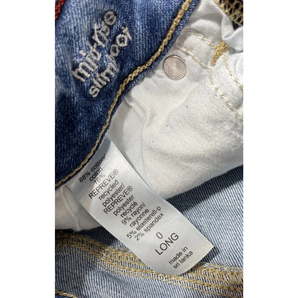 Maurices Jeans Woman’s Distressed Slim Boot Raw Hem Mid Rise Stretch 0 L 25x33