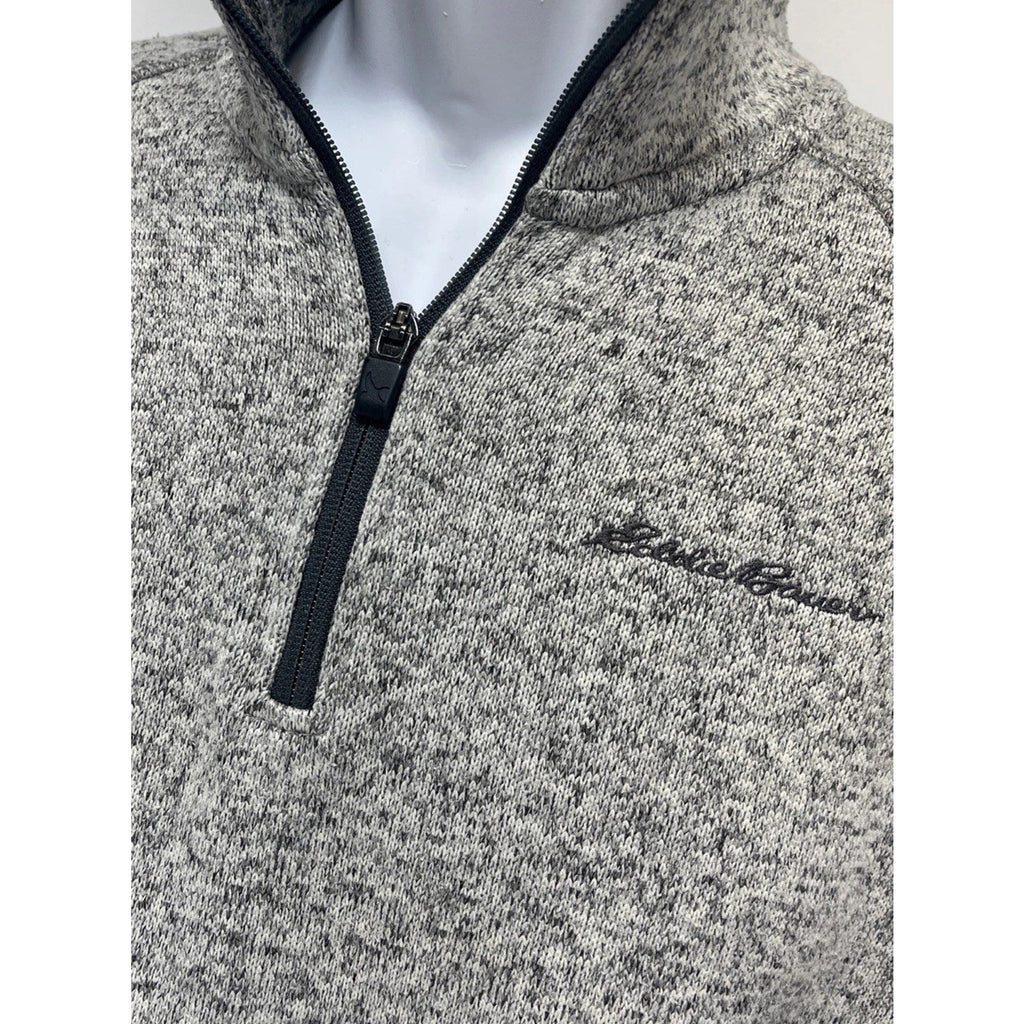Eddie Bauer Fleece Mens M Quarter Zip Long Sleeve Heathered Gray