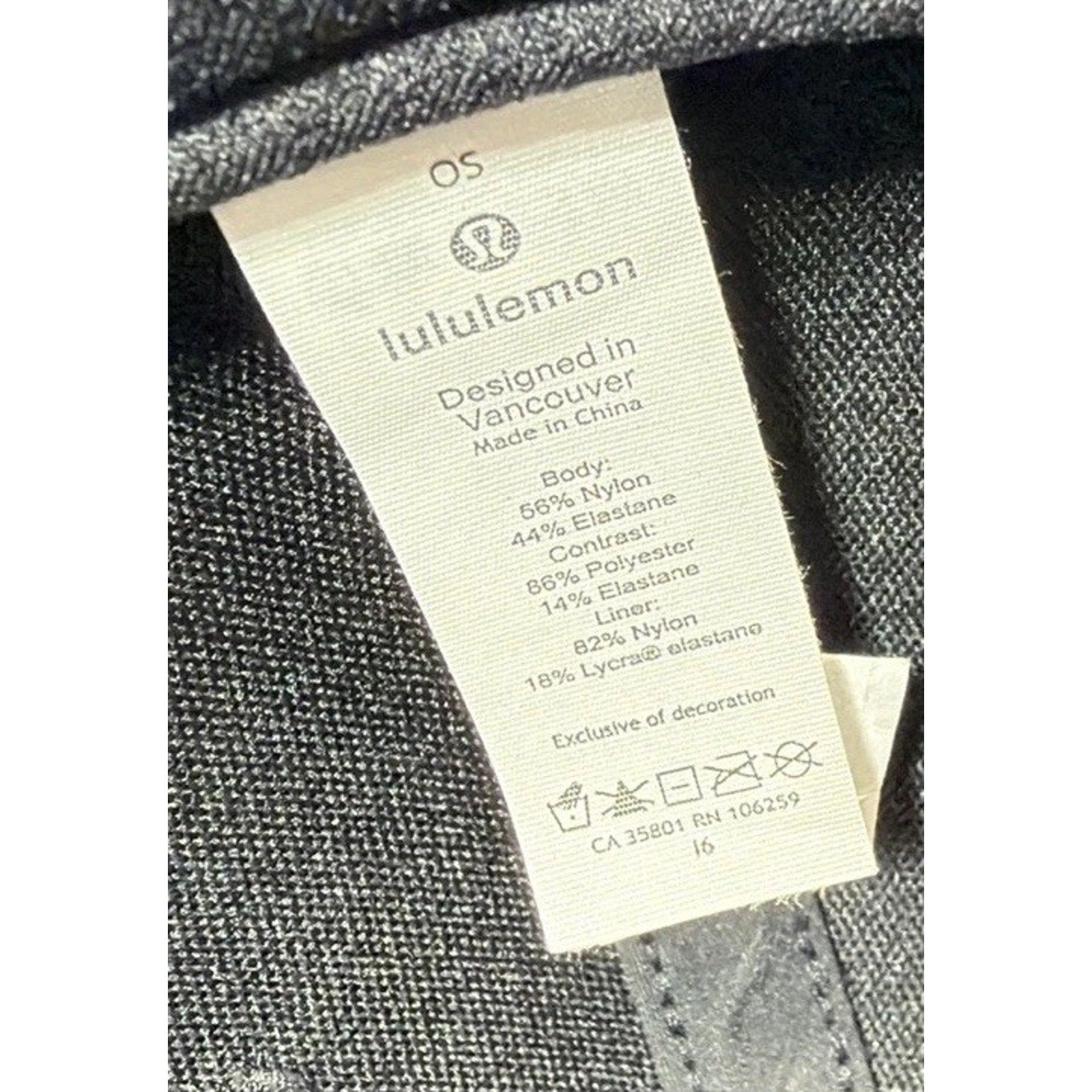 Lululemon Black Baseball Classic Cap Buckle Curved Adjustable Polyester One Size