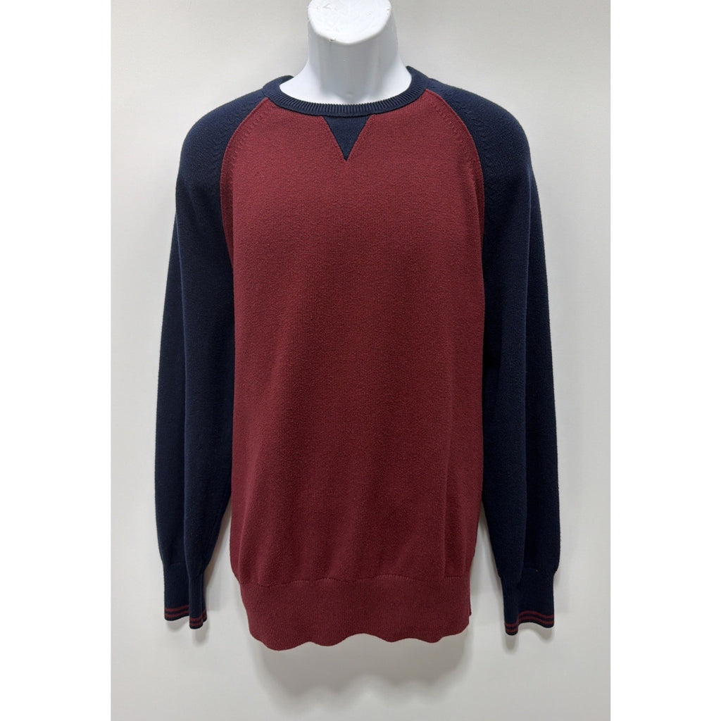 Banana Republic Burgundy & Navy Blue Sweater - Size Mens XL Tall