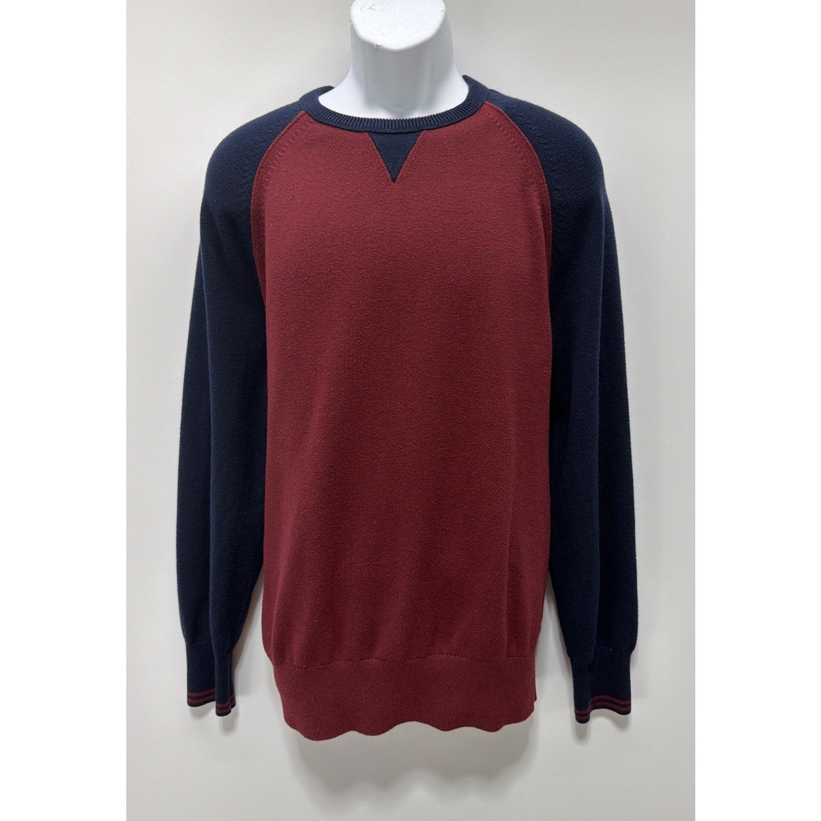 Banana Republic Burgundy & Navy Blue Sweater - Size Mens XL Tall