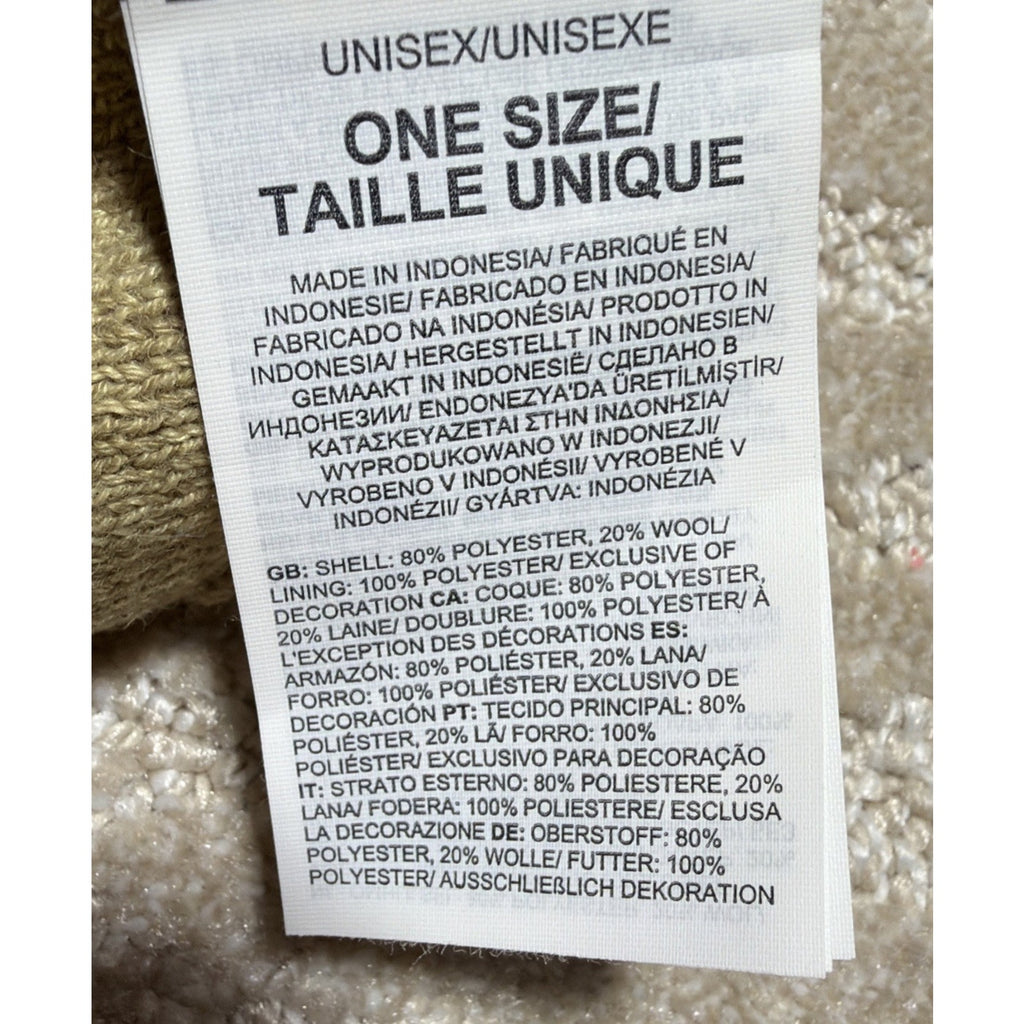 The North Face Hat Beanie Fitted Uni Sex One Size Biege Wool Blend Knit Outdoor