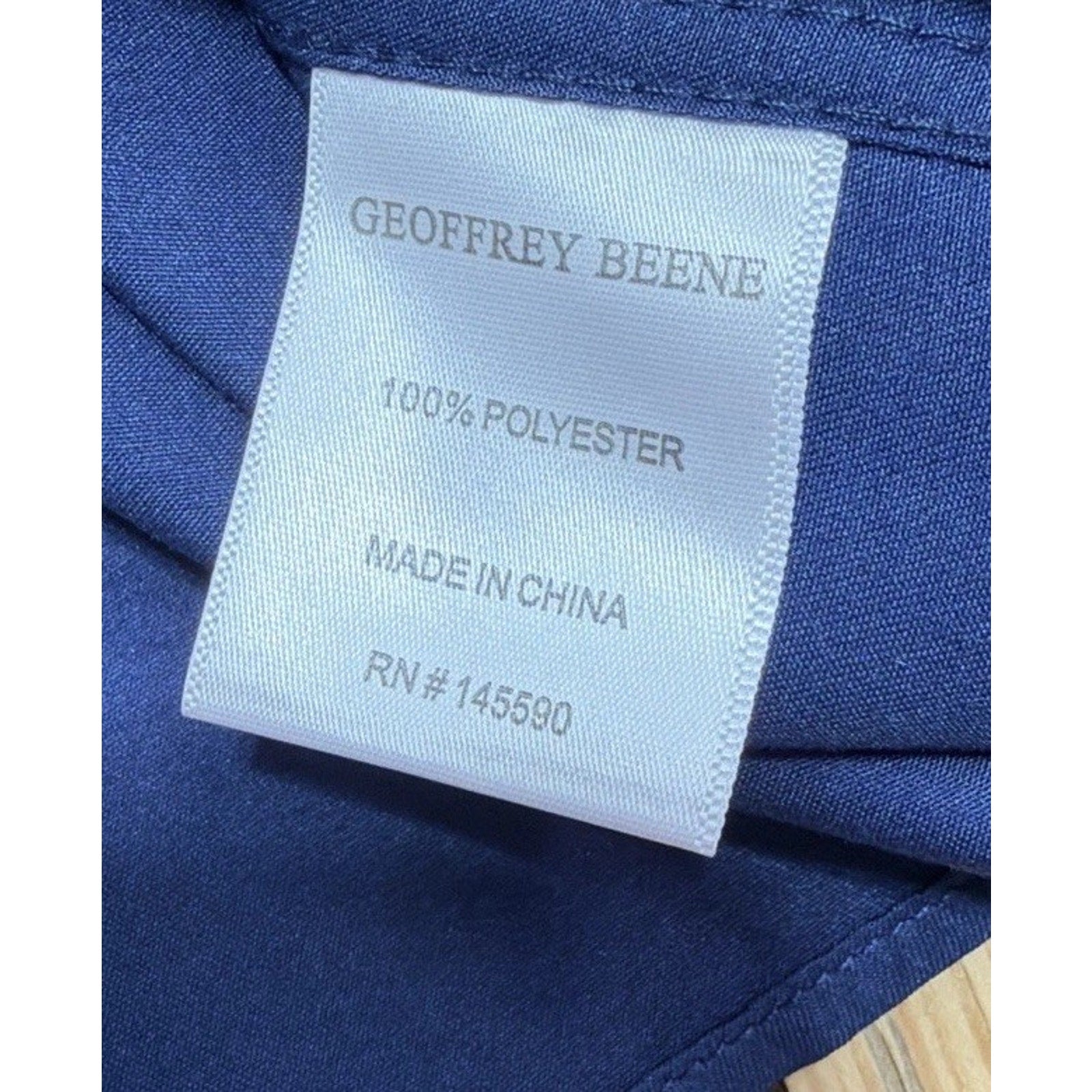 Geoffrey Beene Navy Blue Comfort Stretch Slim Fit Dress Shirt Sz Small