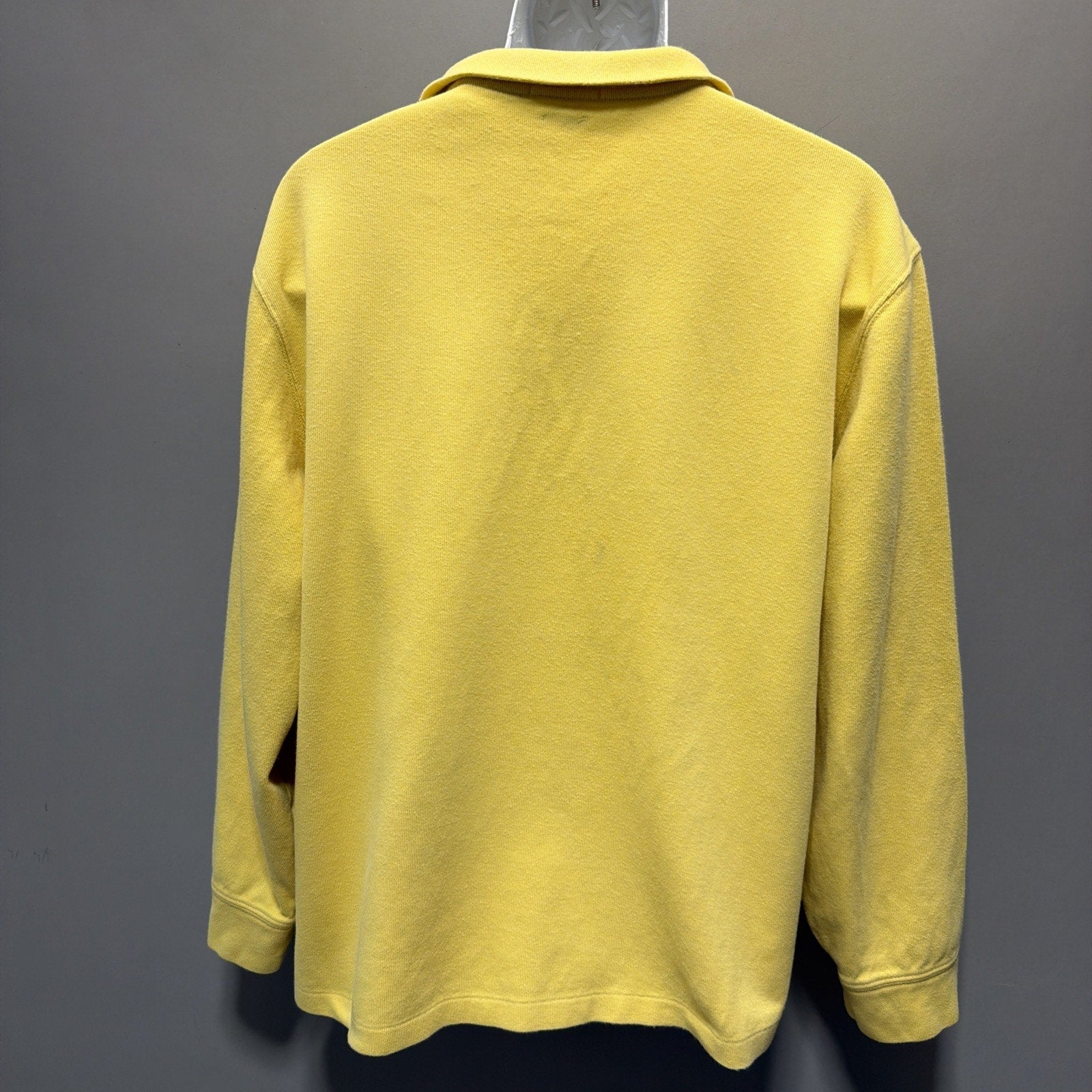 Polo Ralph Lauren Sweater Mens XL Yellow Estate Rib Quarter Zip Pullover/ Spot